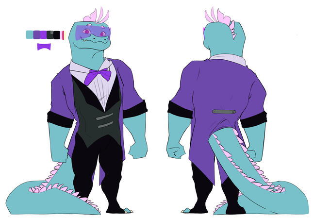 Mail Cat Fullbody ((character belongs to mooncicada on Artfight)